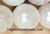 CRQ863 15 inches 12mm faceted round AB-color rose quartz beads
