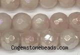 CRQ865 15 inches 6mm faceted round AB-color rose quartz beads