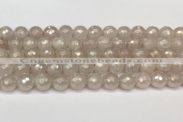 CRQ867 15 inches 10mm faceted round AB-color rose quartz beads