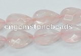 CRQ87 15.5 inches 12*18mm faceted teardrop natural rose quartz beads