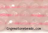 CRQ875 15 inches 6mm faceted round rose quartz beads