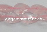 CRQ88 15.5 inches 13*18mm faceted teardrop natural rose quartz beads