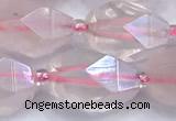 CRQ885 15 inches 11*15mm - 13*20mm faceted nuggets AB-color rose quartz beads