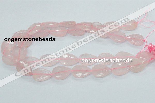 CRQ89 15.5 inches 18*25mm faceted teardrop natural rose quartz beads