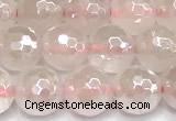 CRQ911 15 inches 8mm faceted round AB-color rose quartz beads