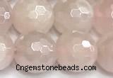 CRQ912 15 inches 10mm faceted round AB-color rose quartz beads