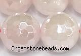 CRQ914 15 inches 14mm faceted round AB-color rose quartz beads