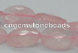 CRQ92 15.5 inches 18*25mm faceted oval natural rose quartz beads