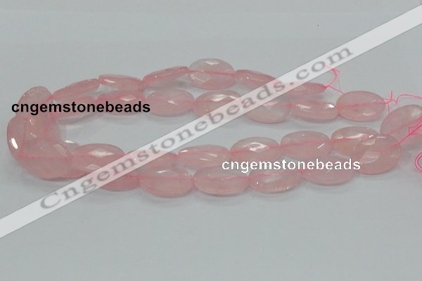 CRQ92 15.5 inches 18*25mm faceted oval natural rose quartz beads