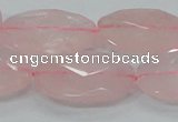 CRQ93 15.5 inches 22*30mm faceted oval natural rose quartz beads