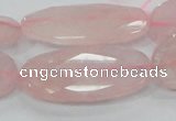 CRQ94 15.5 inches 20*40mm faceted oval natural rose quartz beads
