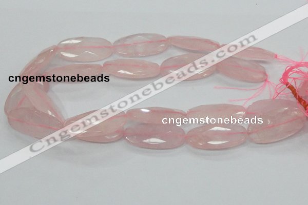 CRQ94 15.5 inches 20*40mm faceted oval natural rose quartz beads