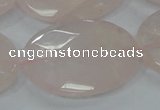 CRQ95 15.5 inches 30*40mm faceted oval natural rose quartz beads