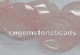 CRQ97 15.5 inches 25mm faceted flat round natural rose quartz beads