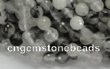 CRU01 15.5 inches 6mm faceted round black rutilated quartz beads