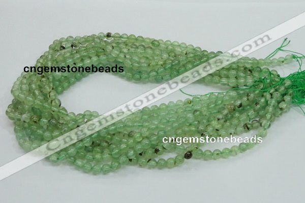 CRU100 15.5 inches 6mm round green rutilated quartz beads wholesale