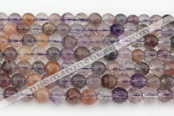 CRU1010 15.5 inches 6mm round mixed rutilated quartz beads