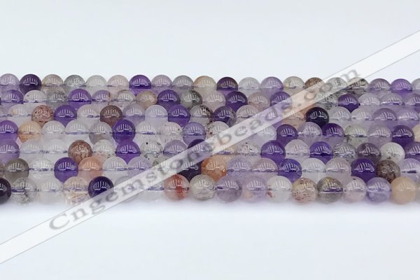 CRU1012 15.5 inches 6mm round mixed rutilated quartz beads