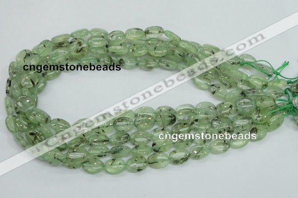 CRU102 15.5 inches 10*14mm oval green rutilated quartz beads