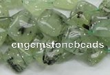 CRU103 15.5 inches 12*12mm diamond green rutilated quartz beads