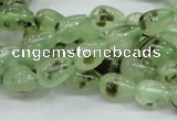 CRU104 15.5 inches 7*10mm teardrop green rutilated quartz beads