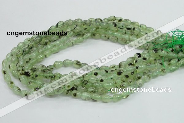 CRU104 15.5 inches 7*10mm teardrop green rutilated quartz beads