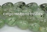 CRU105 15.5 inches 10*14mm teardrop green rutilated quartz beads