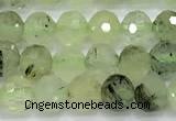 CRU1075 15 inches 6mm faceted round green rutilated quartz beads