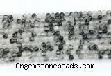 CRU1080 15.5 inches 4mm round black rutilated quartz gemstone beads