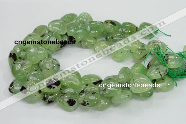 CRU109 15.5 inches 23*23mm heart green rutilated quartz beads