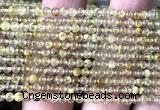 CRU1100 15 inches 3mm round golden rutilated quartz beads