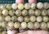 CRU1113 15 inches 12mm round golden rutilated quartz beads wholesale