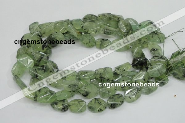 CRU112 15.5 inches 16*20mm faceted freefrom green rutilated quartz beads