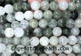 CRU1133 15 inches 10mm round green rutilated quartz beads wholesale
