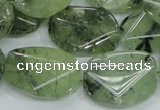 CRU114 15.5 inches 18*26mm faceted freefrom green rutilated quartz beads