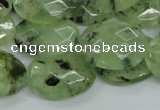 CRU115 15.5 inches 18*25mm faceted oval green rutilated quartz beads