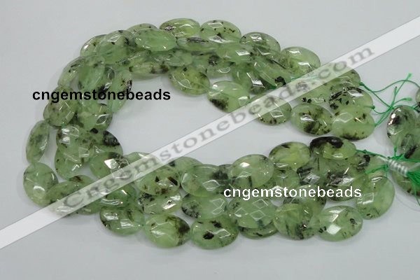 CRU115 15.5 inches 18*25mm faceted oval green rutilated quartz beads