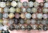 CRU1152 15 inches 10mm round mixed rutilated quartz beads