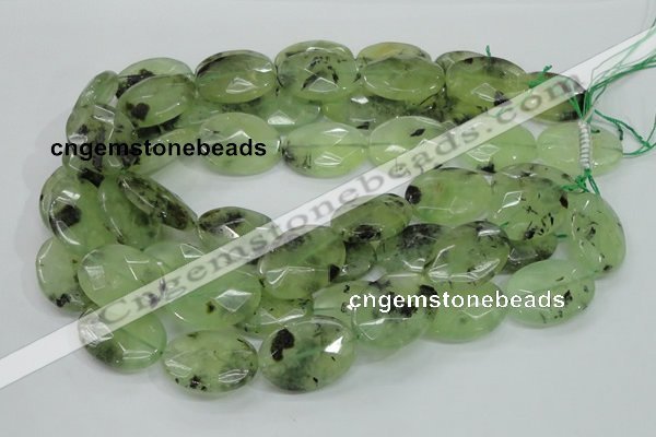 CRU116 15.5 inches 22*30mm faceted oval green rutilated quartz beads