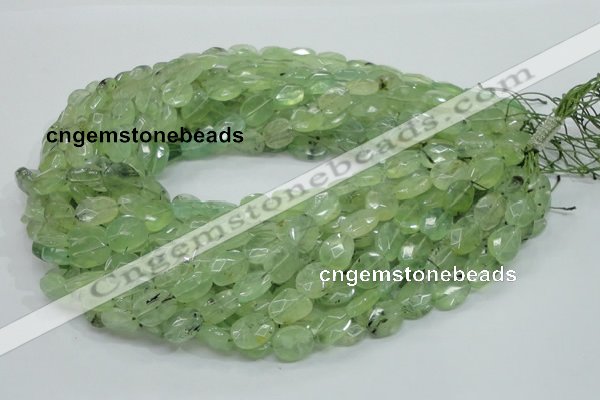 CRU118 15.5 inches 10*12mm faceted freeform green rutilated quartz beads