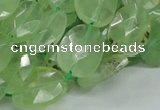 CRU119 15.5 inches 13*17mm faceted freeform green rutilated quartz beads