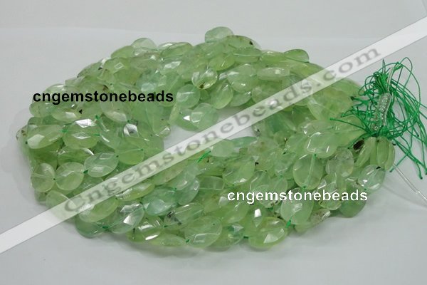 CRU119 15.5 inches 13*17mm faceted freeform green rutilated quartz beads