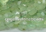 CRU120 15.5 inches 10*10mm faceted square green rutilated quartz beads