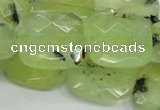 CRU121 15.5 inches 25*25mm faceted square green rutilated quartz beads