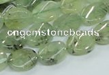 CRU122 15.5 inches 10*14mm twisted oval green rutilated quartz beads