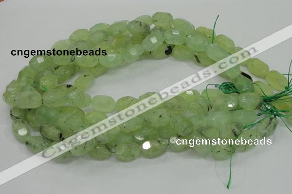 CRU123 15.5 inches 12*18mm faceted nugget green rutilated quartz beads