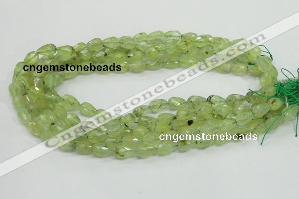 CRU124 15.5 inches 8*12mm faceted teardrop green rutilated quartz beads