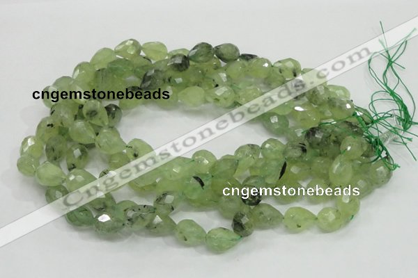 CRU125 15.5 inches 11*16mm faceted teardrop green rutilated quartz beads