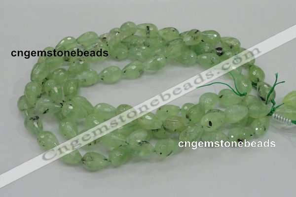 CRU126 15.5 inches 13*19mm faceted teardrop green rutilated quartz beads