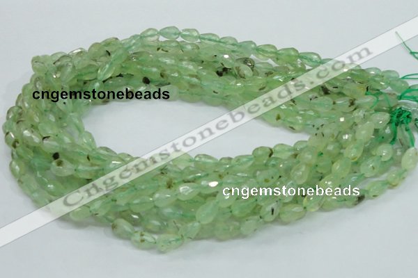 CRU127 15.5 inches 7*11mm faceted teardrop green rutilated quartz beads